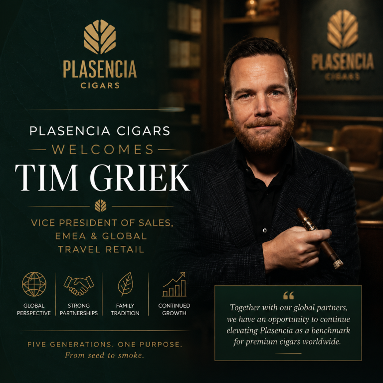 Plasencia Cigars Names Tim Griek Vice President of Sales for EMEA & Global Travel Retail