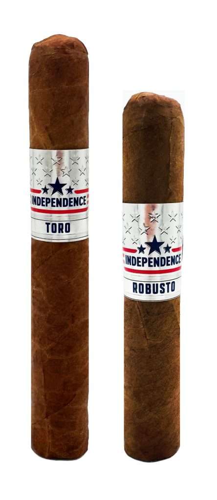 two United Cigars Independance cigars, a toro and a robusto