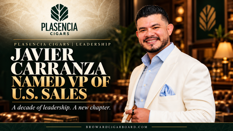 Plasencia Cigars Promotes Javier Carranza to Vice President of U.S. Sales