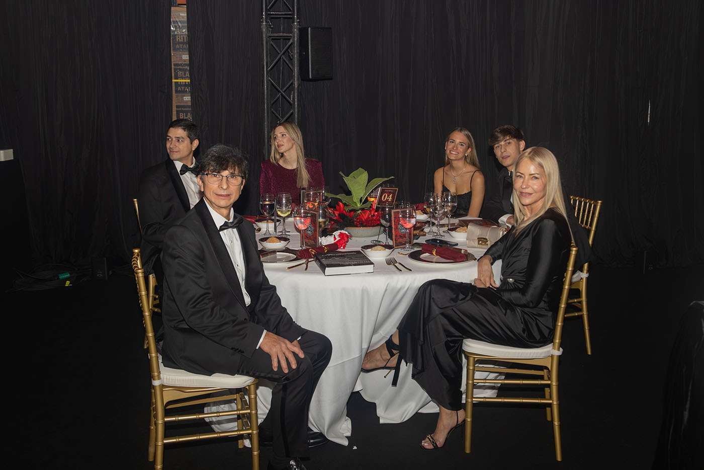 Nelson Alfonso and family seated at the opening gala